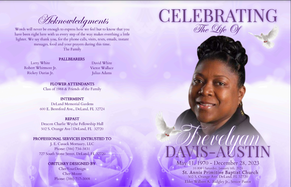 Personalized Memorial Program